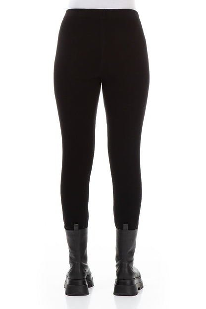 Black Warm Cotton Trouser Leggings