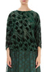 Boxy Devoré Brush Pine Green Silk Velvet Blouse 1