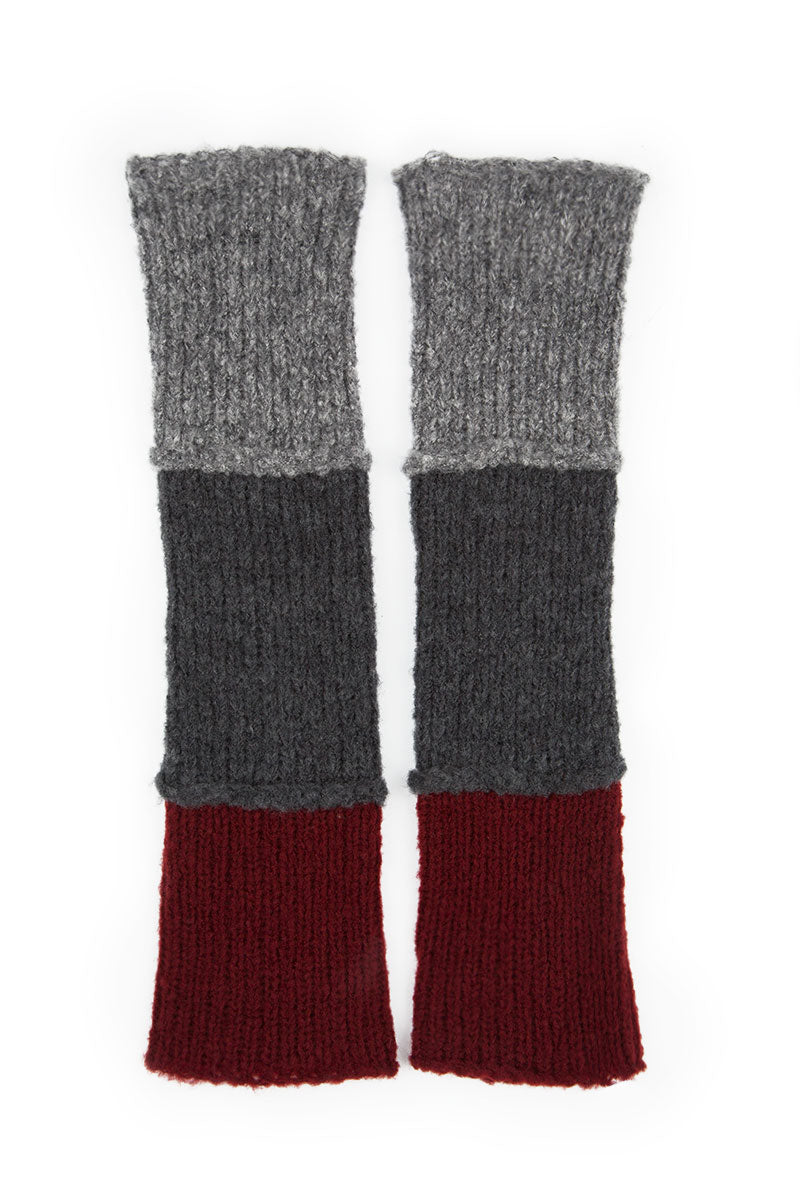 Dark Red &amp; Grey Wool Wrists