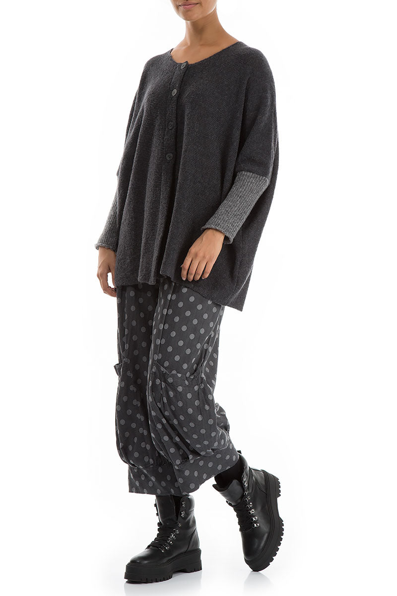 Loose Two Tone Grey Wool Cardigan 5