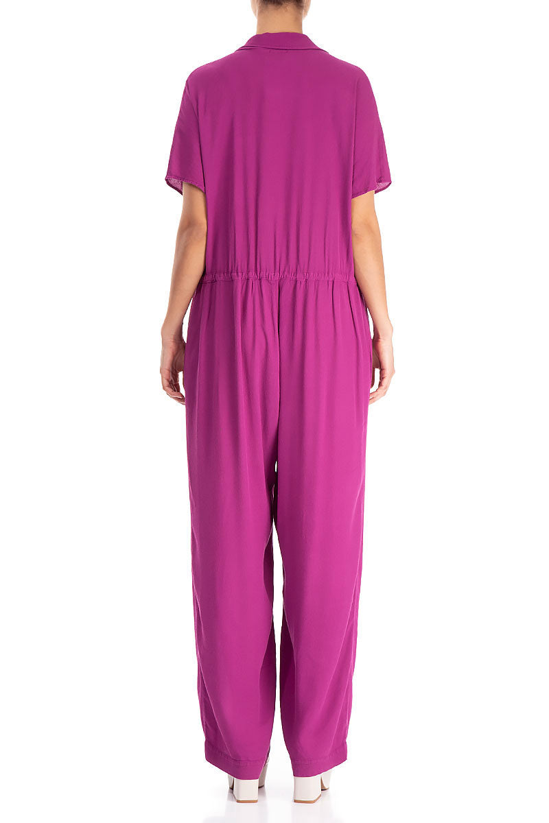 Buttoned Orchid Viscose Jumpsuit 3
