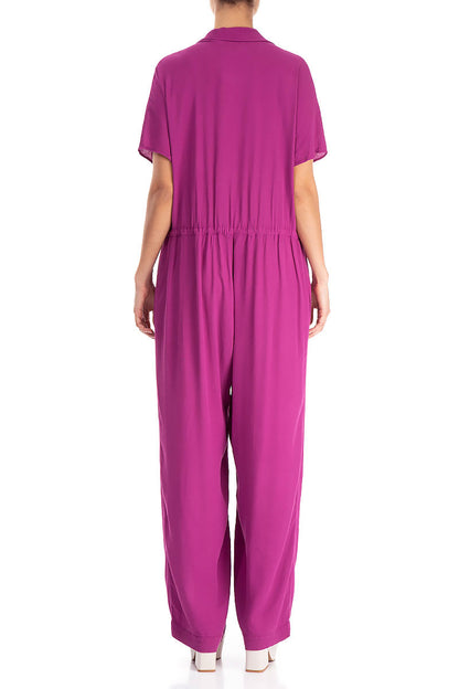 Buttoned Orchid Viscose Jumpsuit 3