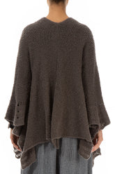 Cedar Brown Flared Wool Cotton Cardigan 2