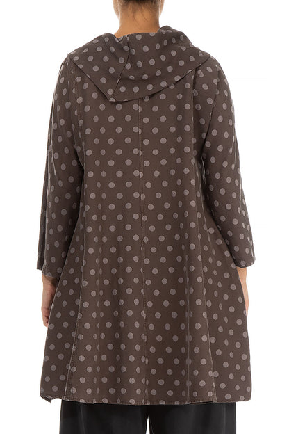 Cowl Neck Brown Silk Cotton Tunic