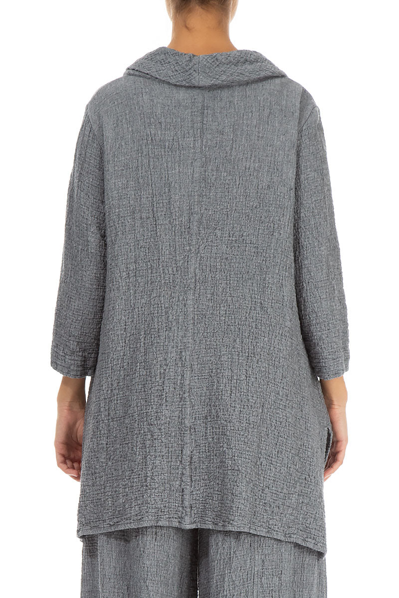 Cowl Neck Grey Wool Tunic