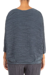 Loose Crinkled Grey Silk Linen Blouse 2