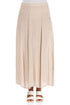 Crinkled Sand Beige Silk Viscose Skirt 1