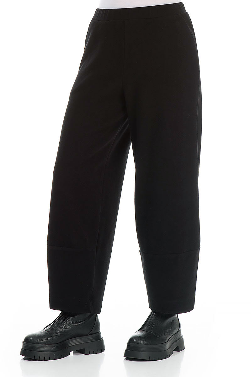 Black Cotton Jersey Trousers