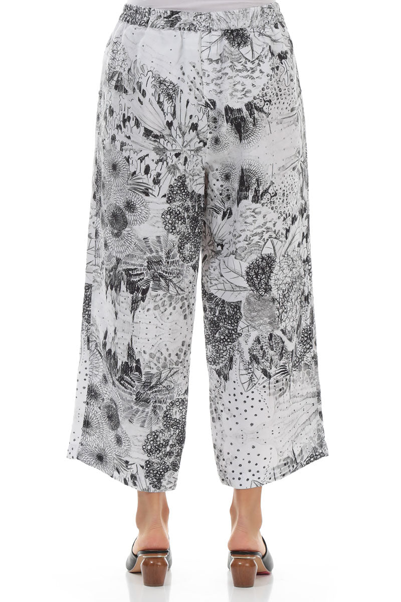 Cropped Jungle Linen Trousers