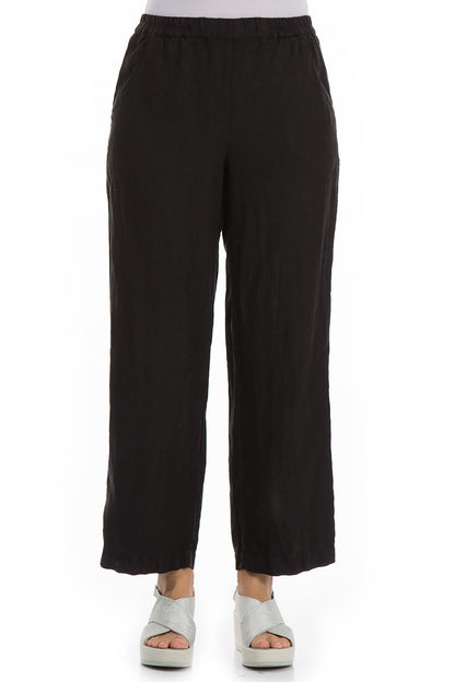 Minimalist Black Linen Trousers 1