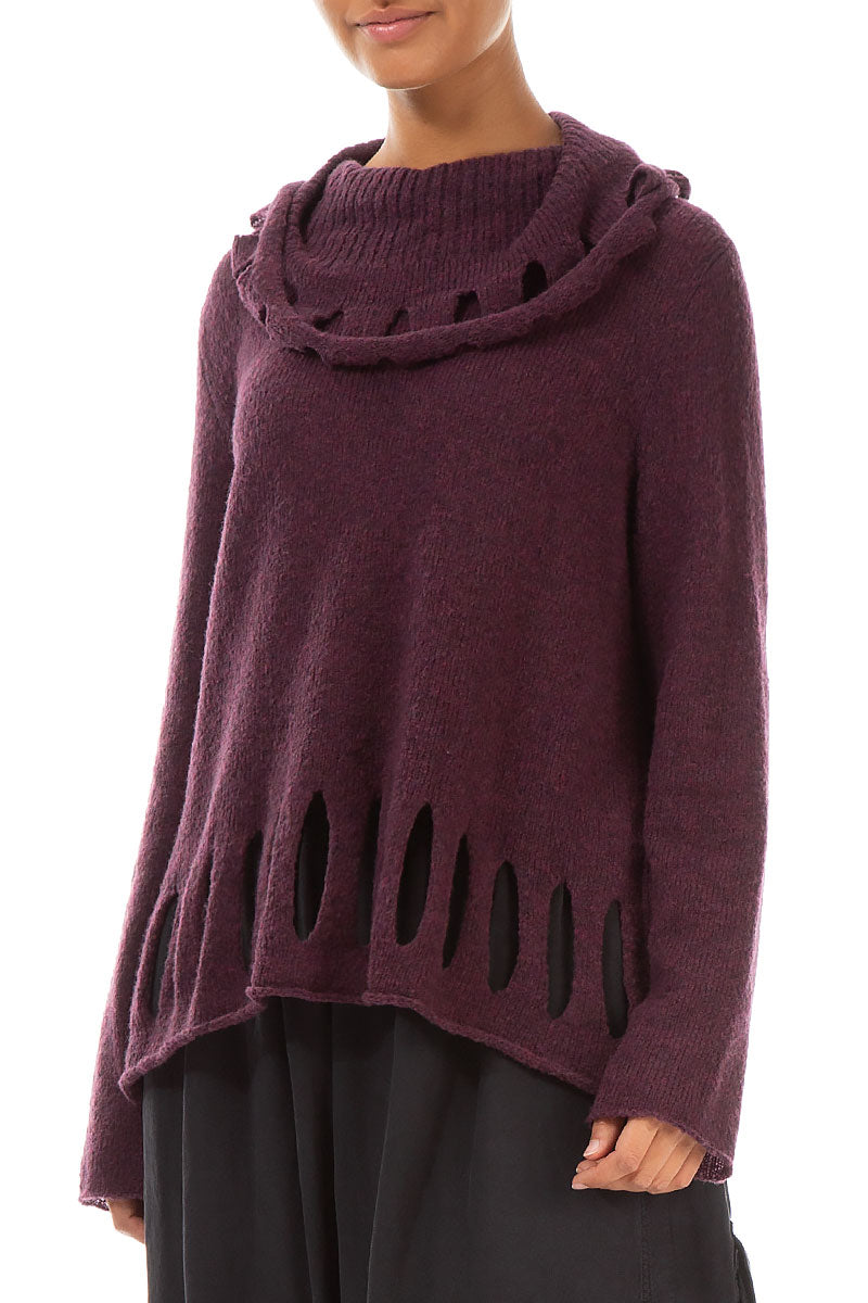 Cut Out Mulberry Wool Sweater