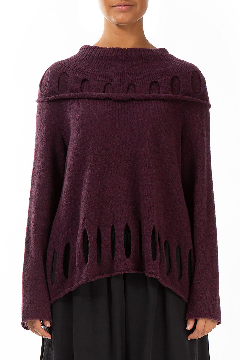 Cut Out Mulberry Wool Sweater