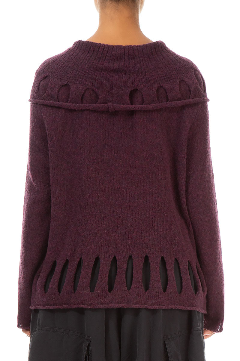 Cut Out Mulberry Wool Sweater