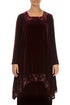 Decorated Devoré Bubbles Burgundy Silk Velvet Tunic 1