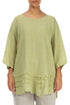 Decorated Lime Linen Tunic 1