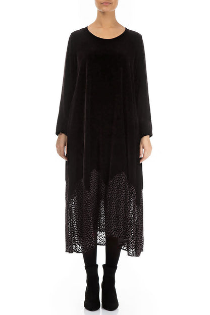 Devoré Dot Hemline Ash Silk Velvet Dress