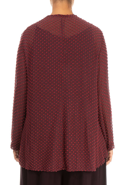 Dotty Burgundy Silk Jacket - Blouse 2