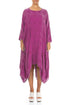 Draped Asymmetric Orchid Linen Dress 1