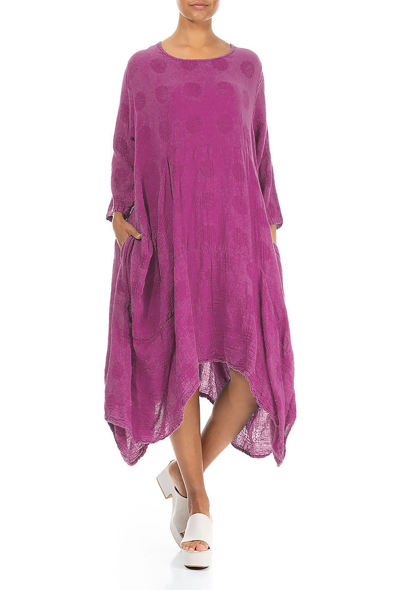 Draped Asymmetric Orchid Linen Dress 3