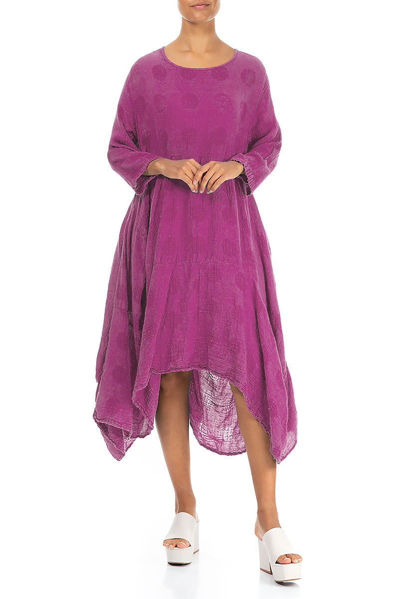 Draped Asymmetric Orchid Linen Dress 4