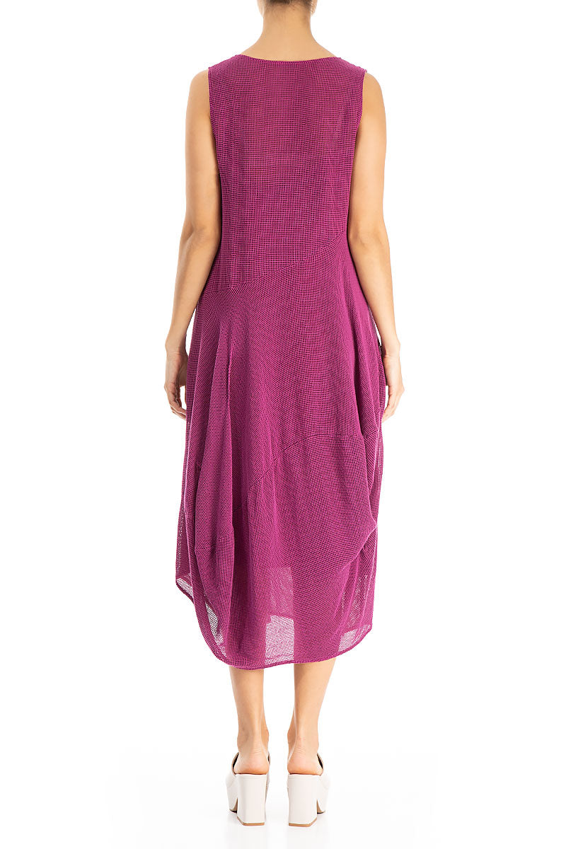 Draped Mesh Orchid Silk Viscose Dress 2