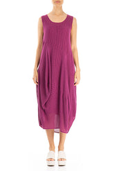Draped Mesh Orchid Silk Viscose Dress 1