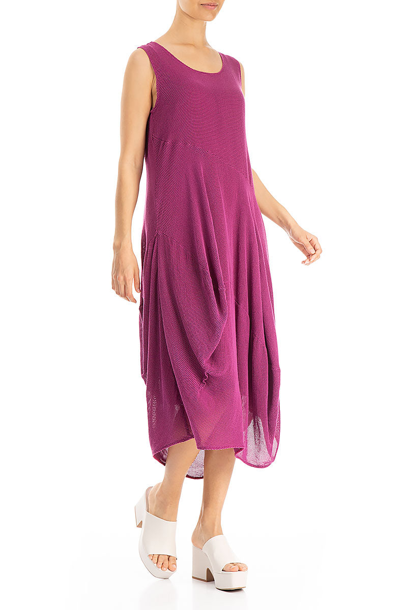 Draped Mesh Orchid Silk Viscose Dress 4