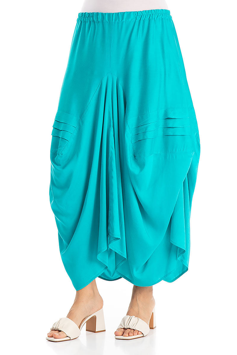 Draped Ocean Silk Bamboo Skirt 3