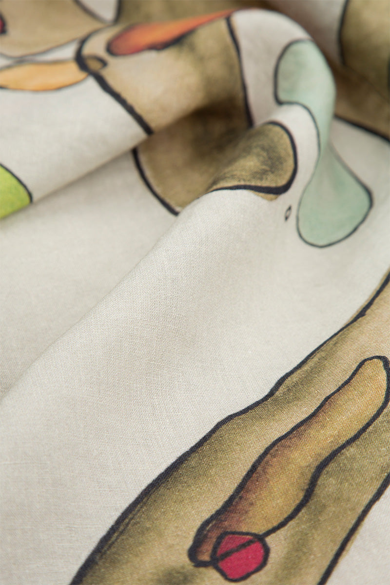 Sleeveless Earthy Print Linen Top 5