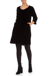 Elegant Black Silk Velvet Dress 5
