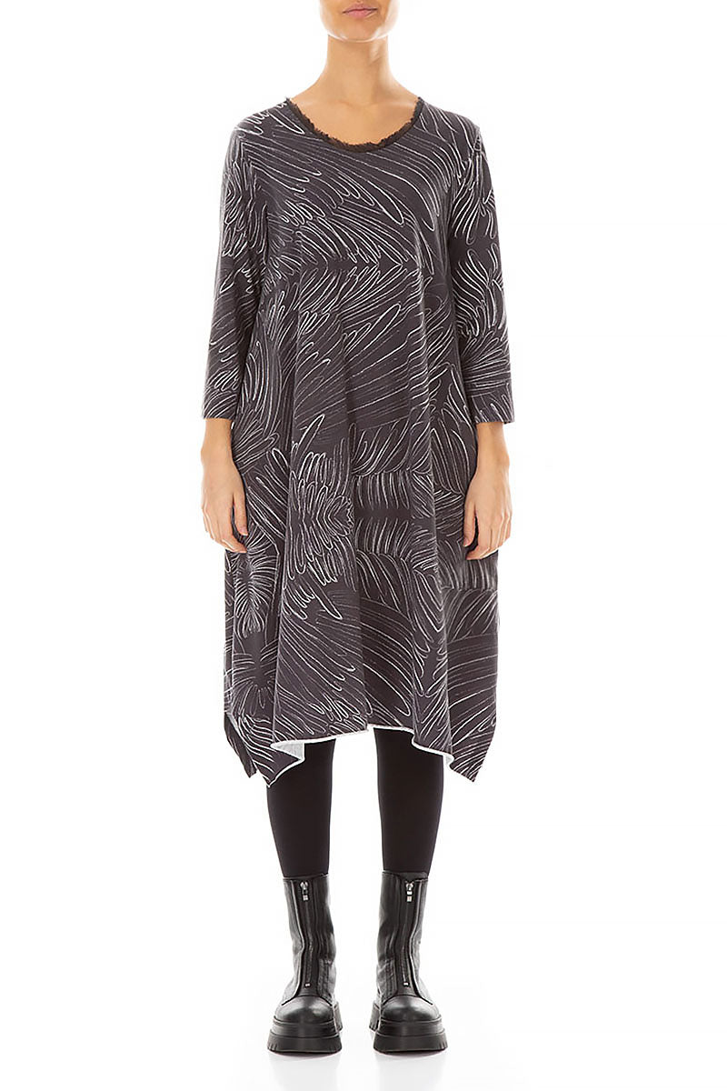 Feather Grey Cotton Midi Dress 1