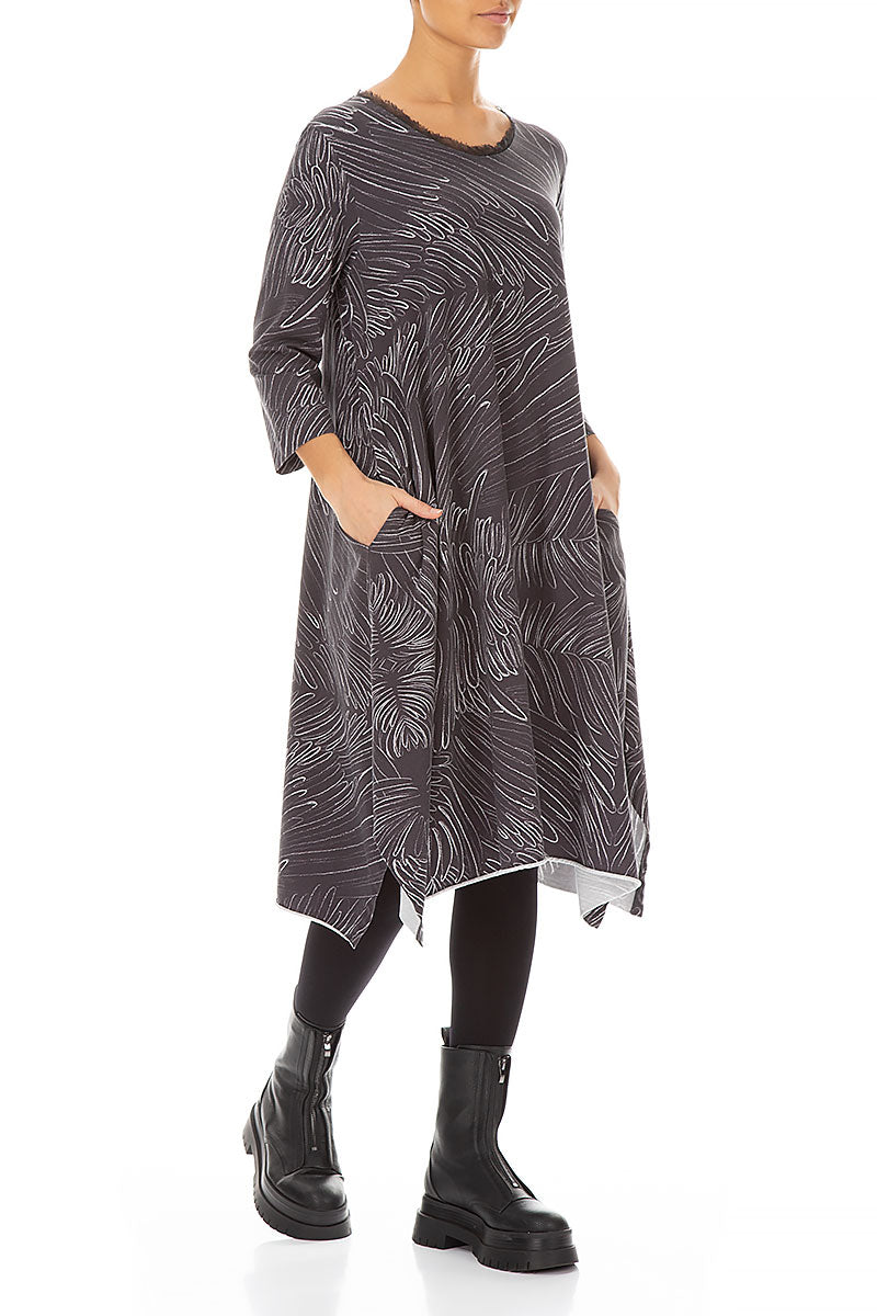 Feather Grey Cotton Midi Dress 4