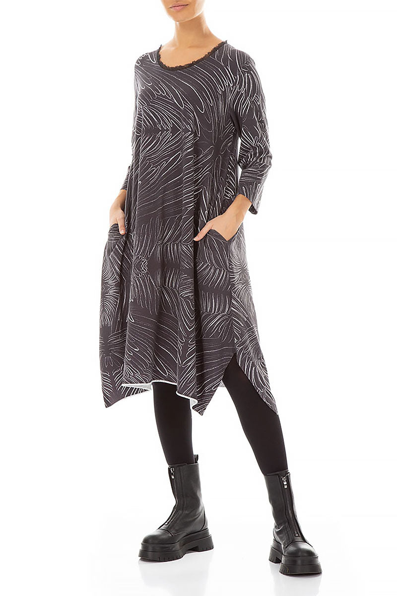 Feather Grey Cotton Midi Dress 3