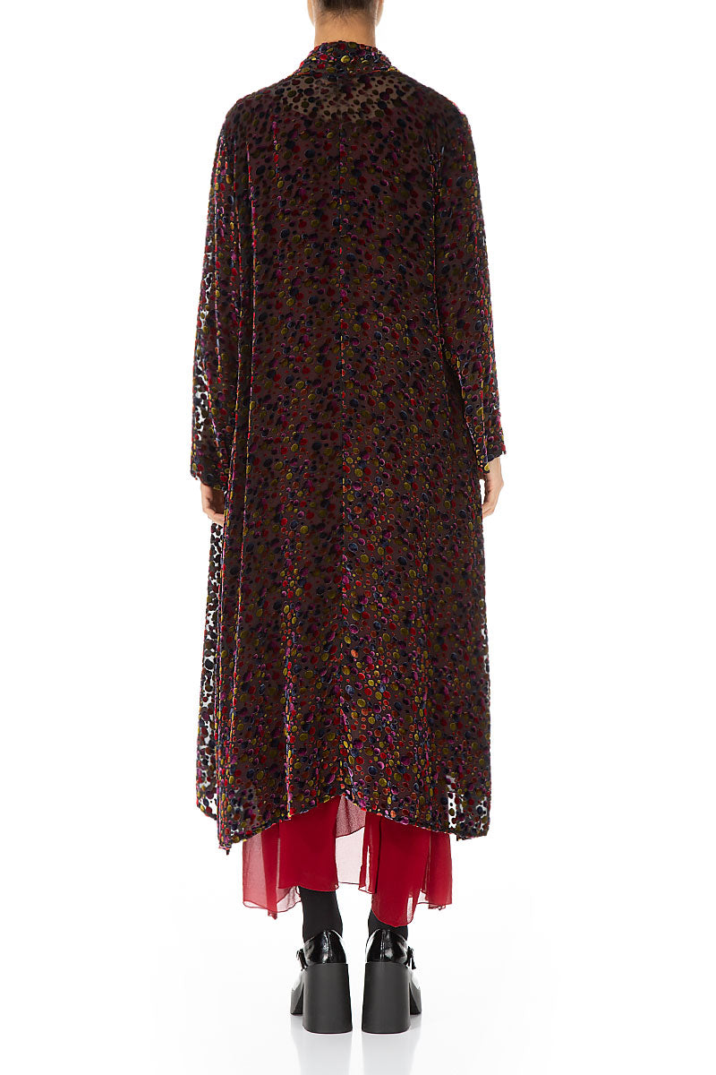 Festive Devoré Dot Open Silk Velvet Jacket 2