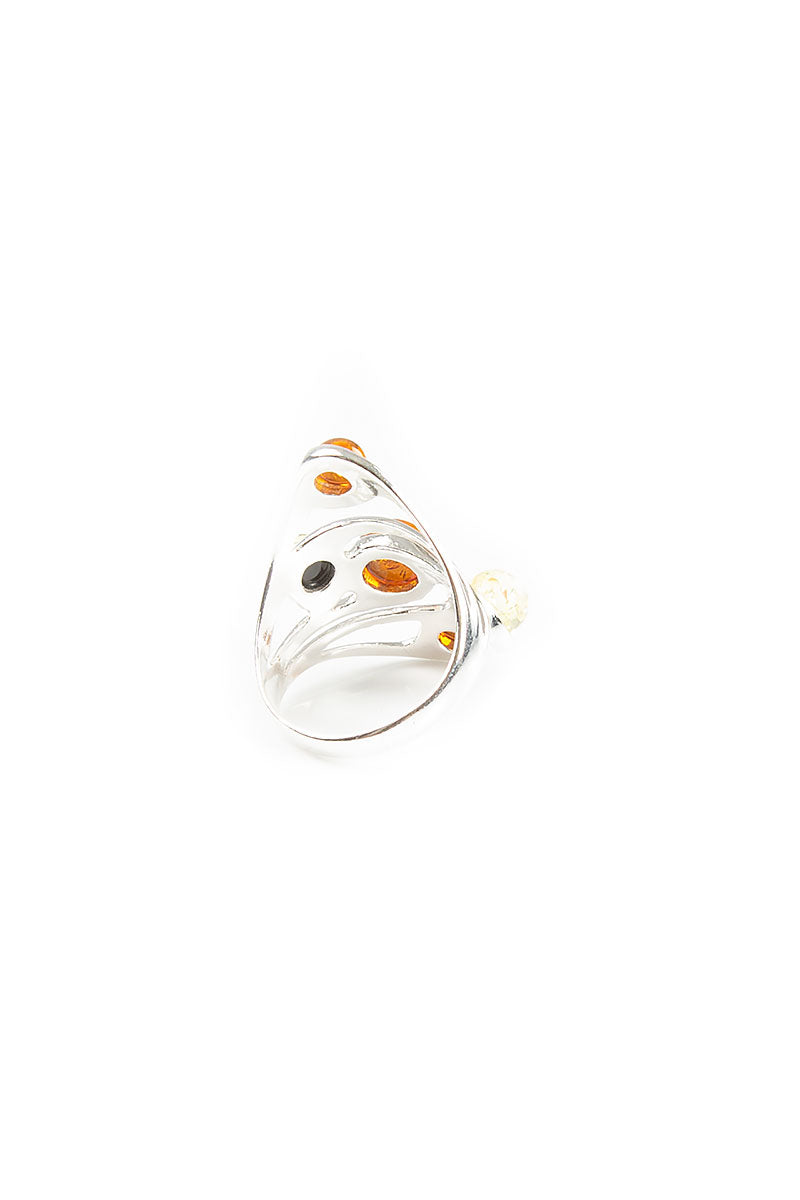 Five Stones Amber Ring