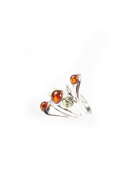 Five Stones Amber Ring