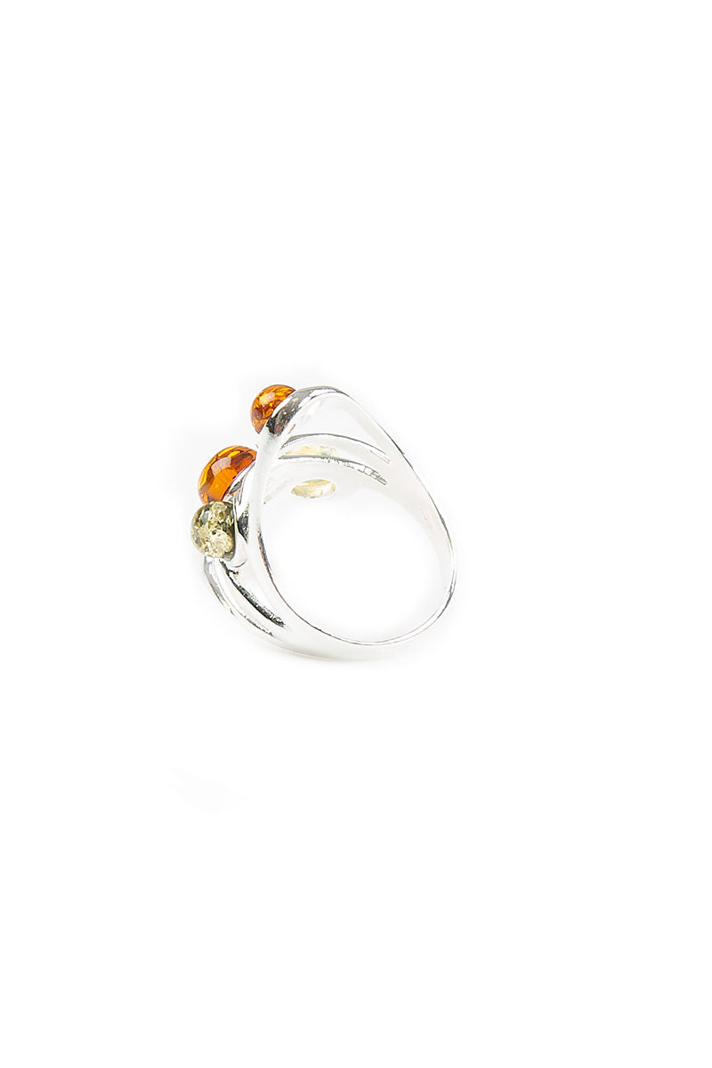 Five Stones Amber Ring
