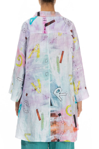 Loose Graffiti Linen Shirt 2