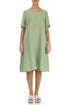 Flared Green Mint Linen Dress 1