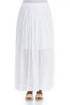 Flared White Linen Maxi Skirt 1