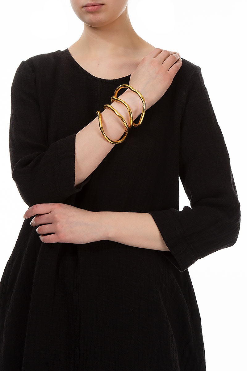 Flexible Golden Metal Necklace - Bracelet