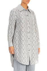 Floral Silver Silk Shirt 3