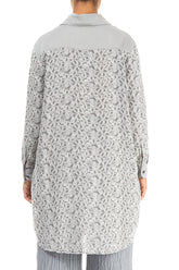 Floral Silver Silk Shirt 2