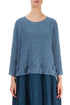 Flowers Petrol Blue Wool Sweater 1
