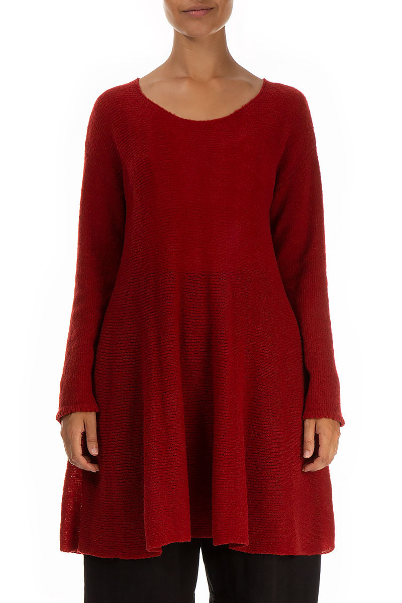 Flowy Red Wool Sweater