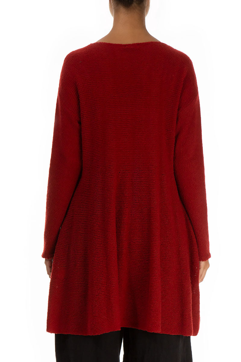 Flowy Red Wool Sweater