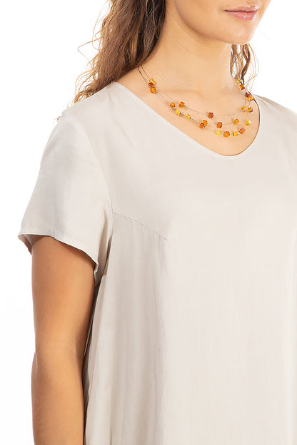 Geometric Amber Bead Necklace