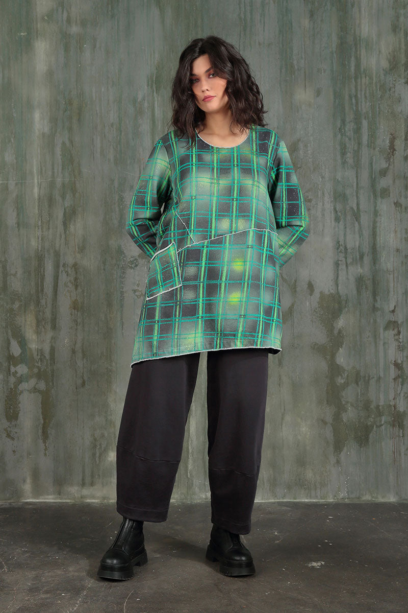 Green Checks Cotton Tunic