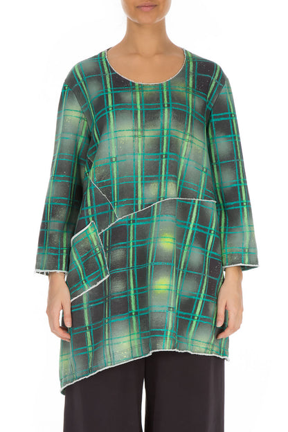 Green Checks Cotton Tunic