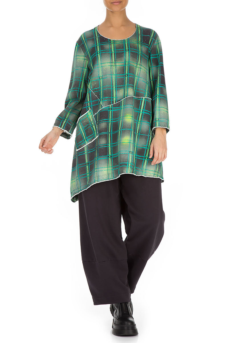 Green Checks Cotton Tunic